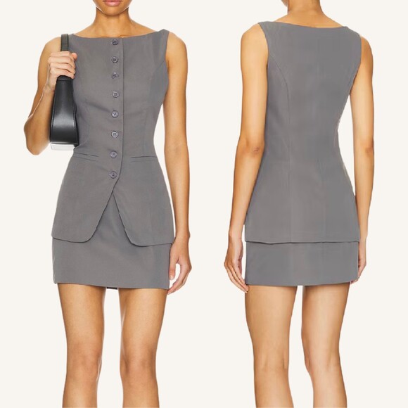 ALL THE WAYS Dresses & Skirts - ALL THE WAYS Moxie Skirt Set Gray SMALL New With Tags Revolve Chic Classic